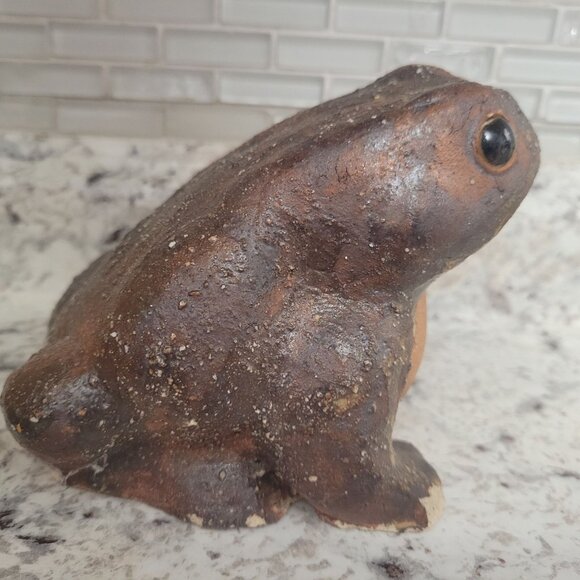Vintage Shigaraki Pottery Japan Rustic Ceramic Frog Garden Ornament Figurine - Picture 2 of 8